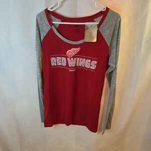 Reebok Women s‎ Detroit Red Wings Long Sleeve T-Shirt, Red/Gray, XL